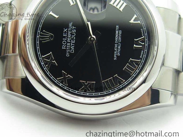 DateJust SS 36mm Best 904L SA3135 Bracelet 116200 Roman Dial SS On ARF Black Oyster 1:1 Edition 0322